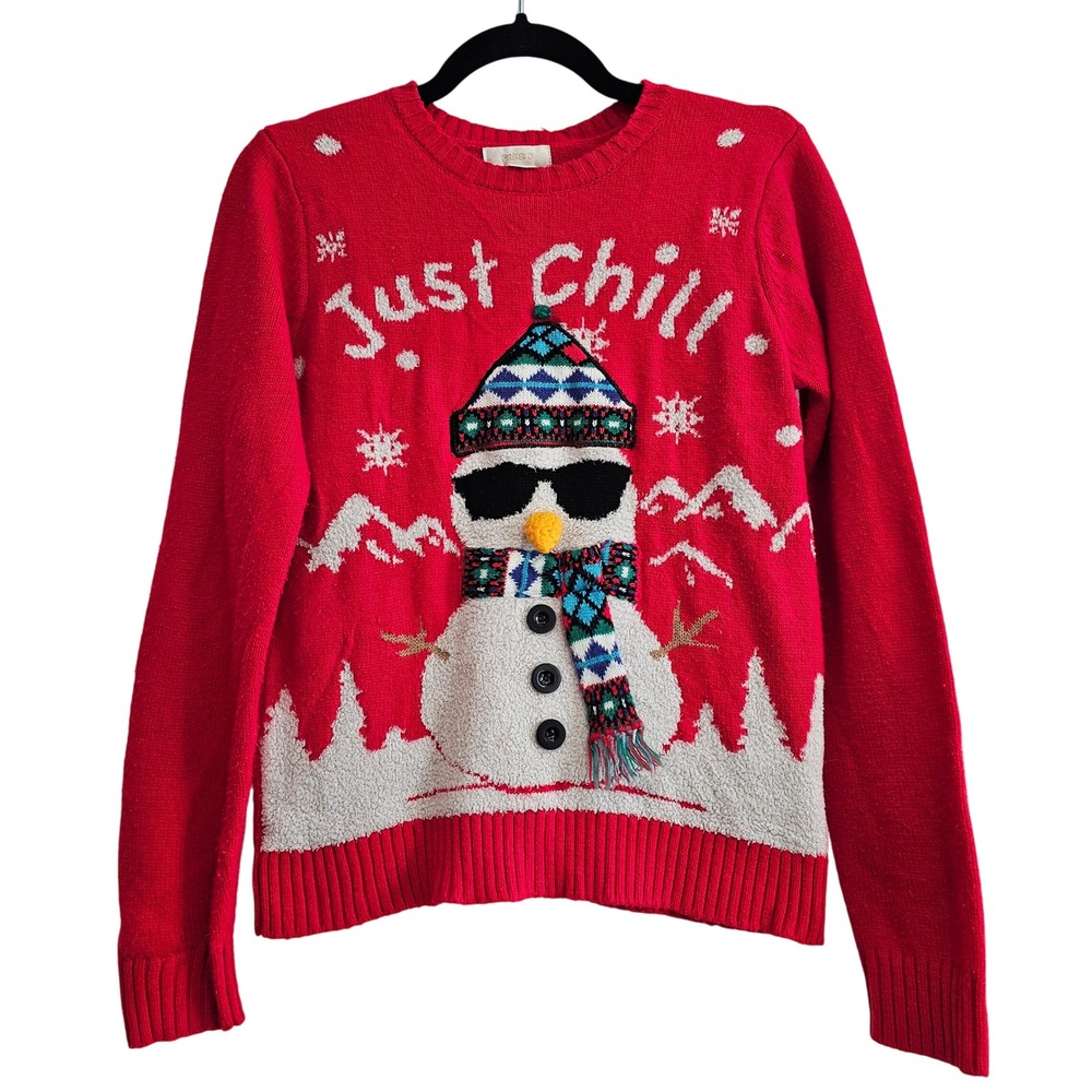 Forever 21 Red Snowman Ugly Christmas Sweater Size S